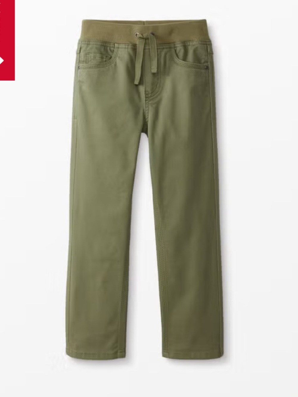 Hanna Andersson Olive Pull-On Slim Fit Stretch Chinos